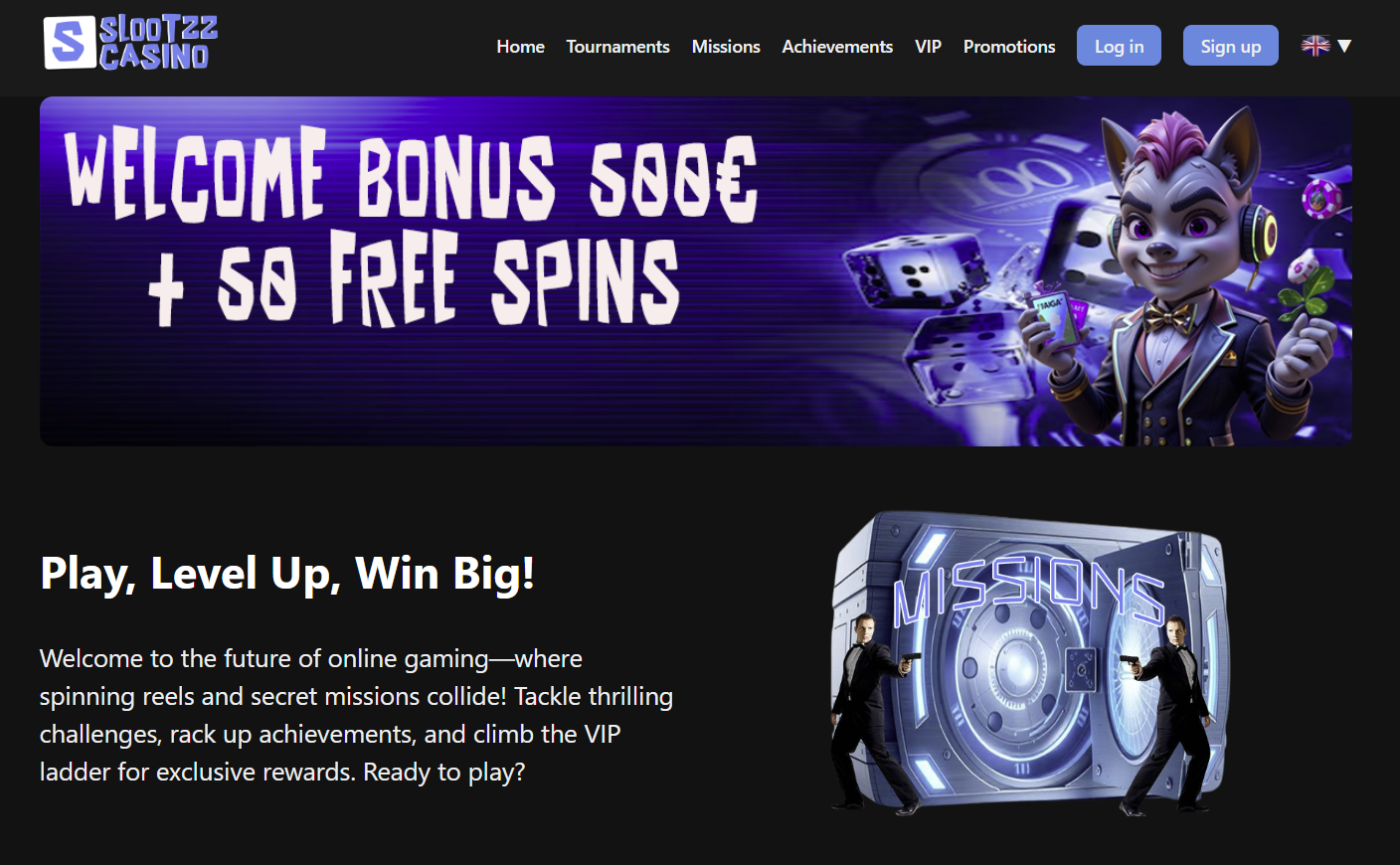 SlootZz Casino Promo Image - Frontpage